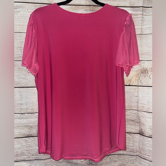 🤎3/$10 NY Collection Fuchsia Blouse Size Large - Picture 5 of 5
